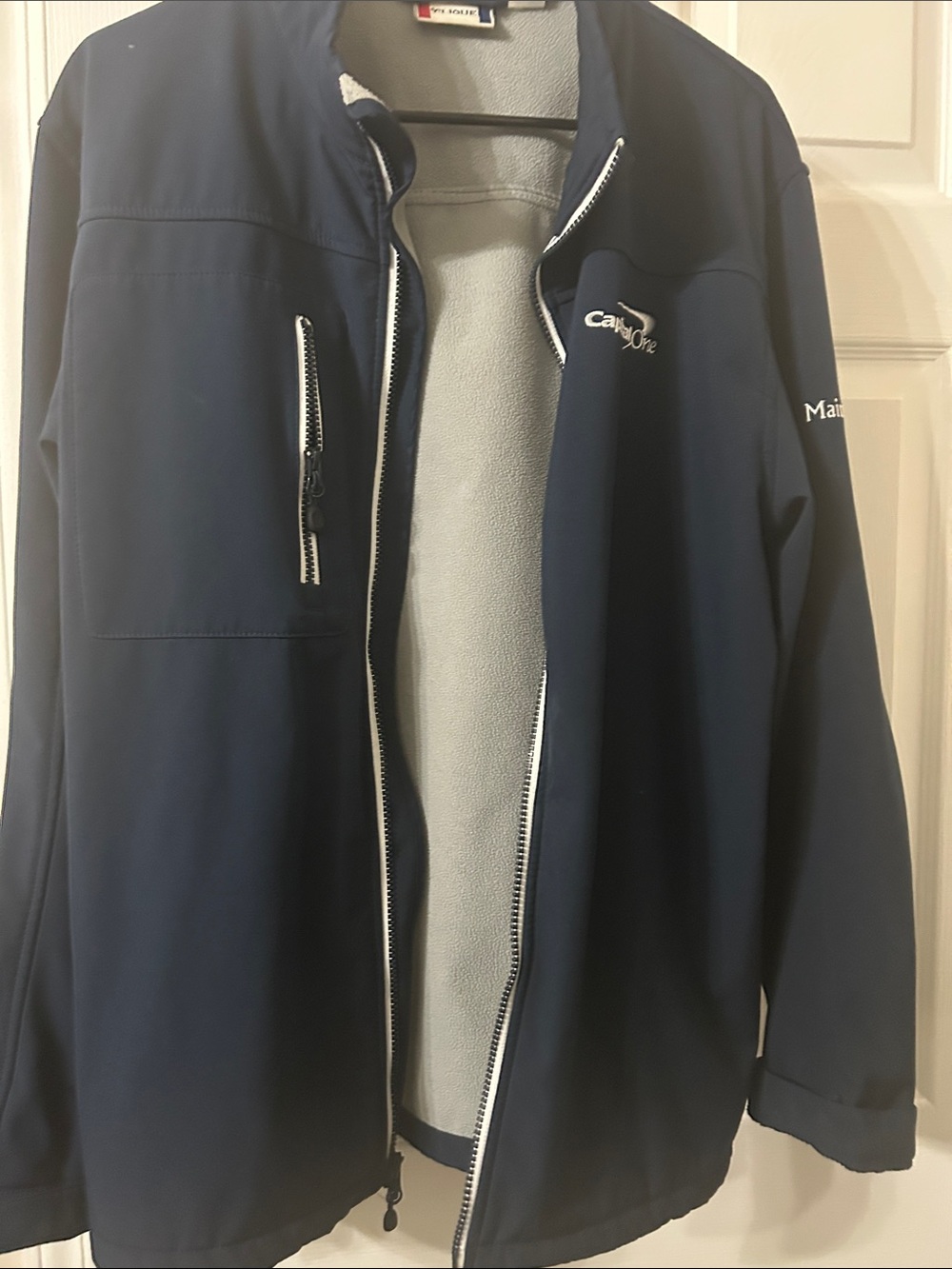 Bella Canvas Navy Lightweight Softshell Jacket with Zipper Accents